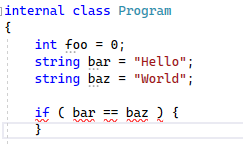 IDE showing red underline due to syntax error