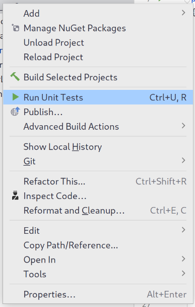 Running unit tests